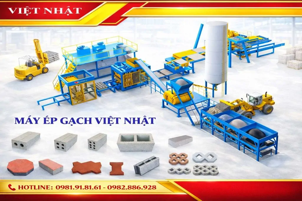 Máy ép gạch không nung tự động hoàn toàn có gắp xếp